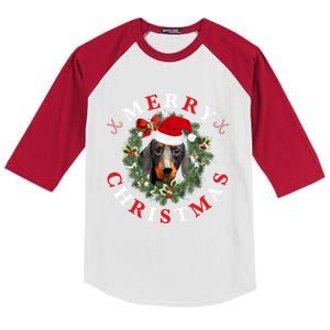 Dachshund Dachshund Dog Dachshund Christmas Cute Gift Kids Colorblock Raglan Jersey