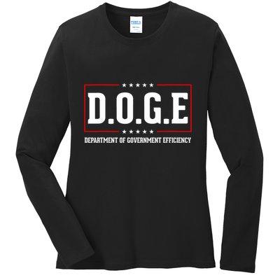 Doge D.O.G.E Department Of Government Efficiency Ladies Long Sleeve Shirt
