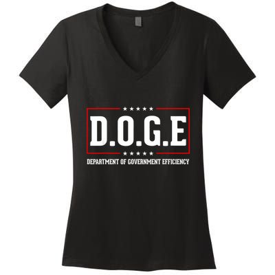 Doge D.O.G.E Department Of Government Efficiency Women's V-Neck T-Shirt