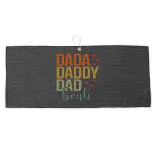 Dada Daddy Dad Bruh Awesome Like My Daughter FatherS Day Large Microfiber Waffle Golf Towel