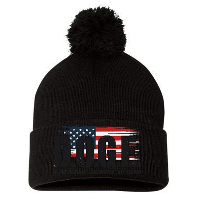 D.O.G.E Doge Department Of Government Efficiency Trump Elon Pom Pom 12in Knit Beanie