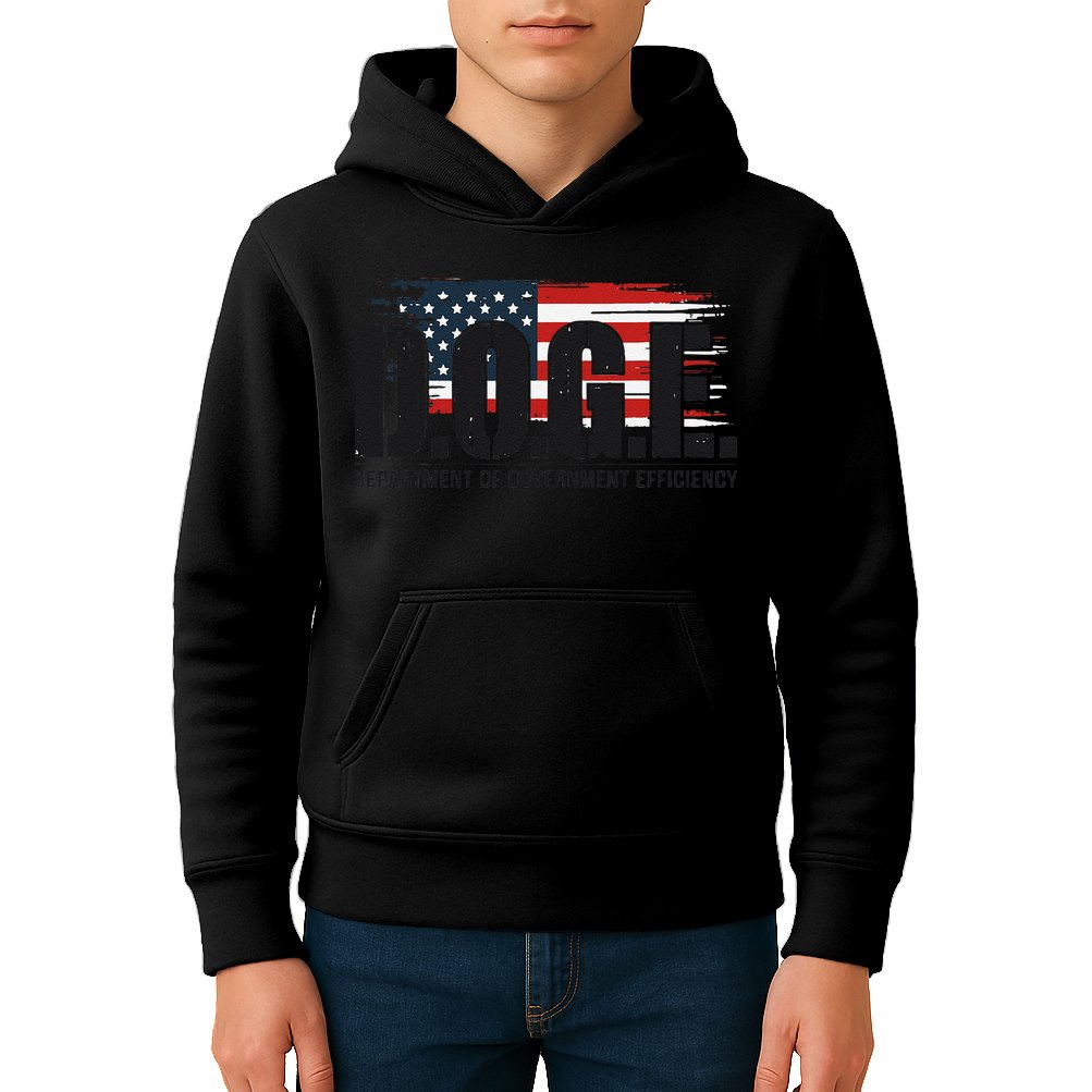 D.O.G.E Doge Department Of Government Efficiency Trump Elon Kids Hoodie