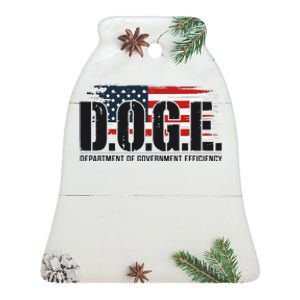 D.O.G.E Doge Department Of Government Efficiency Trump Elon Ceramic Bell Ornament