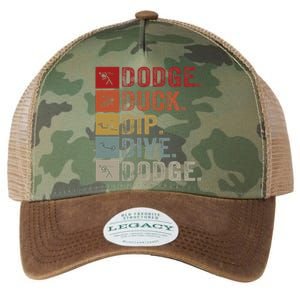 Duck Dip Dive I Ball Games I Funny Dodgeball Legacy Tie Dye Trucker Hat