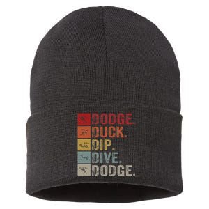 Duck Dip Dive I Ball Games I Funny Dodgeball Sustainable Knit Beanie