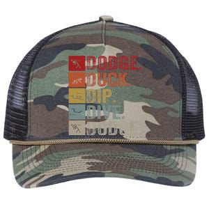 Duck Dip Dive I Ball Games I Funny Dodgeball Retro Rope Trucker Hat Cap