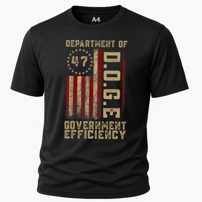 D.o.g.e Doge Department Of Government Efficiency Us Flag Cooling Performance Crew T-Shirt