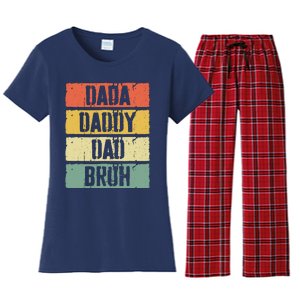 Dada Daddy Dad Bruh FatherS Day Women's Flannel Pajama Set