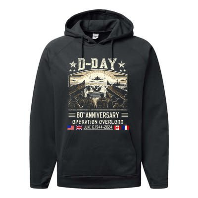 Dday Dwight D. Eisenhower Dday 80th Anniversary Performance Fleece Hoodie