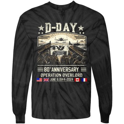 Dday Dwight D. Eisenhower Dday 80th Anniversary Tie-Dye Long Sleeve Shirt