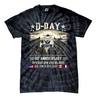 Dday Dwight D. Eisenhower Dday 80th Anniversary Tie-Dye T-Shirt