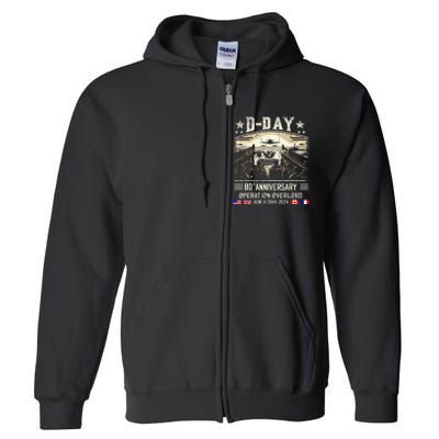 Dday Dwight D. Eisenhower Dday 80th Anniversary Full Zip Hoodie