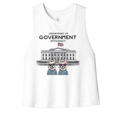 D.O.G.E Doge Department Of Government Efficiency Women's Racerback Cropped Tank