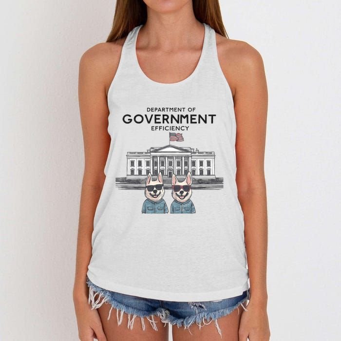 D.O.G.E Doge Department Of Government Efficiency Women's Knotted Racerback Tank