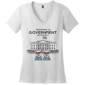 D.O.G.E Doge Department Of Government Efficiency Women's V-Neck T-Shirt