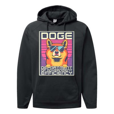 D.O.G.E Doge Department Of Government Efficiency Vintage Performance Fleece Hoodie