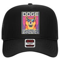 D.O.G.E Doge Department Of Government Efficiency Vintage High Crown Mesh Back Trucker Hat