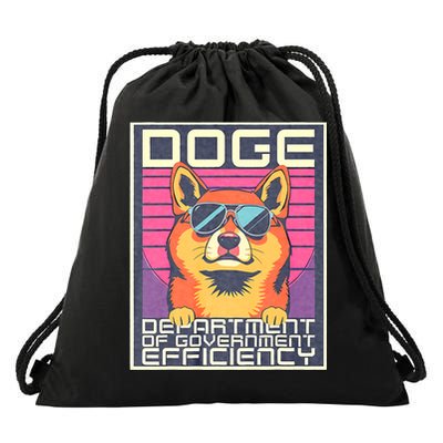 D.O.G.E Doge Department Of Government Efficiency Vintage Drawstring Bag