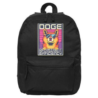 D.O.G.E Doge Department Of Government Efficiency Vintage 16 in Basic Backpack