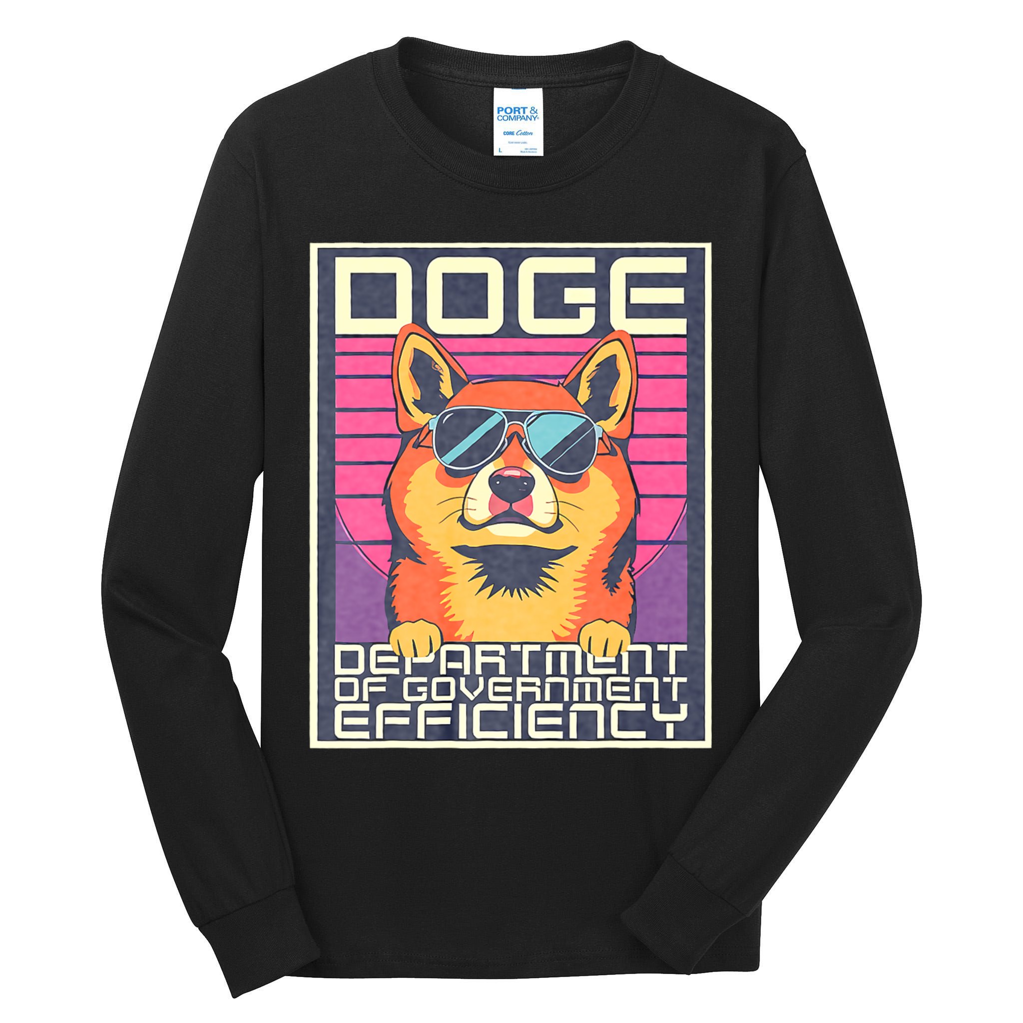 D.O.G.E Doge Department Of Government Efficiency Vintage Tall Long Sleeve T-Shirt