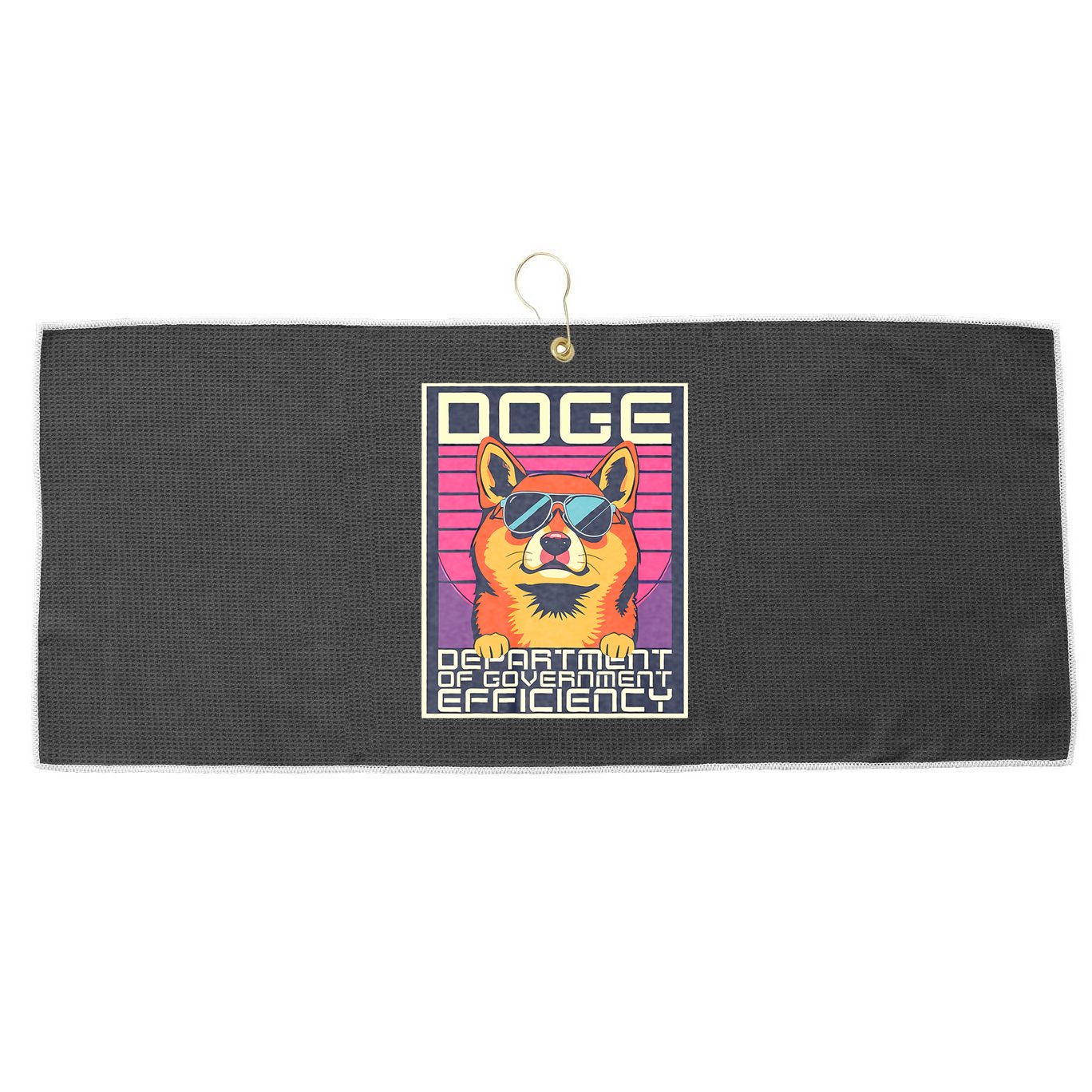 D.O.G.E Doge Department Of Government Efficiency Vintage Large Microfiber Waffle Golf Towel