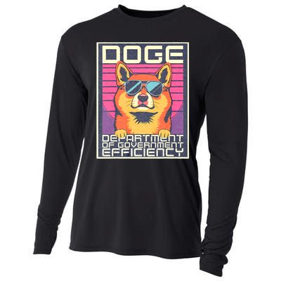 D.O.G.E Doge Department Of Government Efficiency Vintage Cooling Performance Long Sleeve Crew