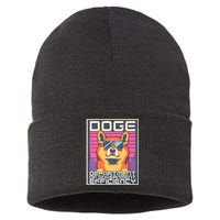 D.O.G.E Doge Department Of Government Efficiency Vintage Sustainable Knit Beanie