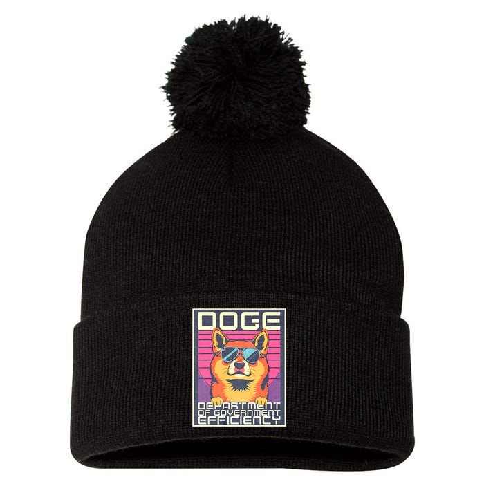 D.O.G.E Doge Department Of Government Efficiency Vintage Pom Pom 12in Knit Beanie