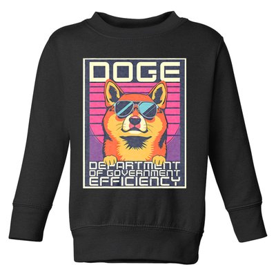 D.O.G.E Doge Department Of Government Efficiency Vintage Toddler Sweatshirt