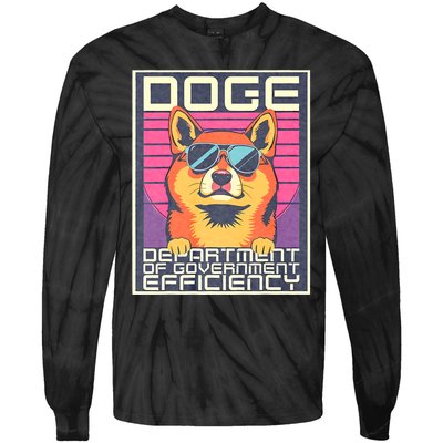 D.O.G.E Doge Department Of Government Efficiency Vintage Tie-Dye Long Sleeve Shirt