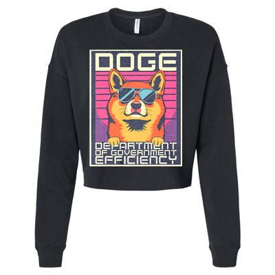 D.O.G.E Doge Department Of Government Efficiency Vintage Cropped Pullover Crew