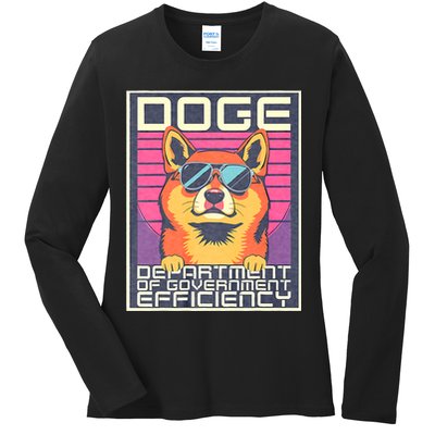 D.O.G.E Doge Department Of Government Efficiency Vintage Ladies Long Sleeve Shirt