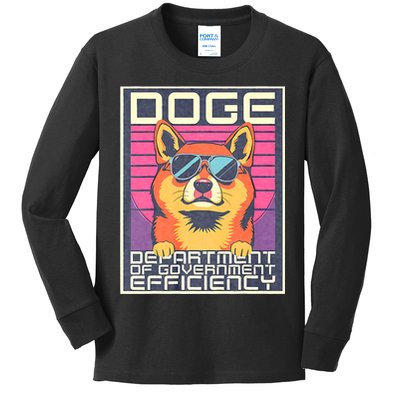 D.O.G.E Doge Department Of Government Efficiency Vintage Kids Long Sleeve Shirt