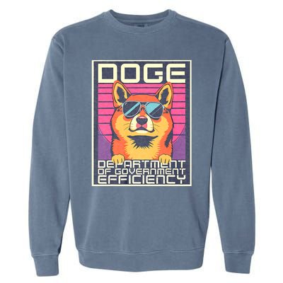 D.O.G.E Doge Department Of Government Efficiency Vintage Garment-Dyed Sweatshirt