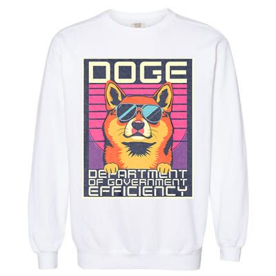 D.O.G.E Doge Department Of Government Efficiency Vintage Garment-Dyed Sweatshirt