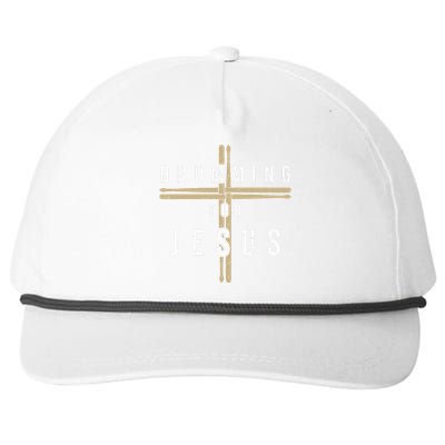 Drummer Drumming Drums Percussion I Jesus Christian Church Snapback Five-Panel Rope Hat