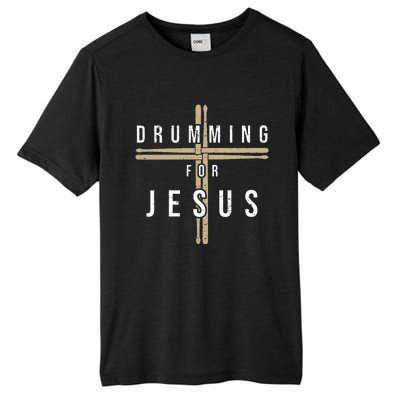 Drummer Drumming Drums Percussion I Jesus Christian Church Tall Fusion ChromaSoft Performance T-Shirt