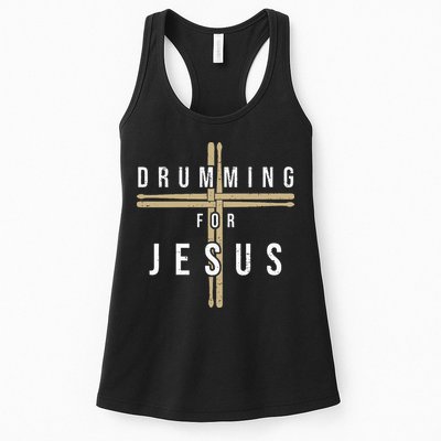 Drummer Drumming Drums Percussion I Jesus Christian Church Womens Tank Top