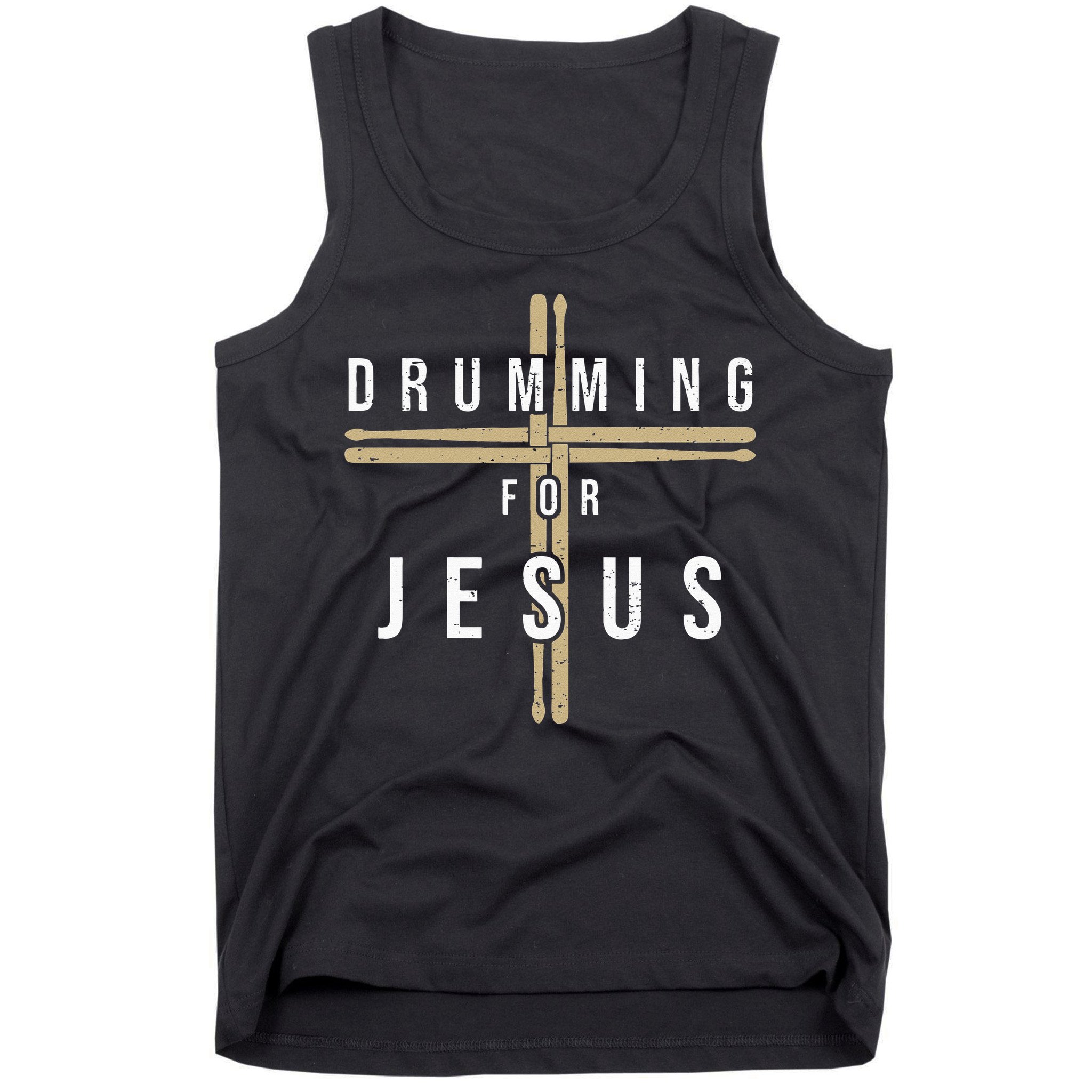 Drummer Drumming Drums Percussion I Jesus Christian Church Tank Top