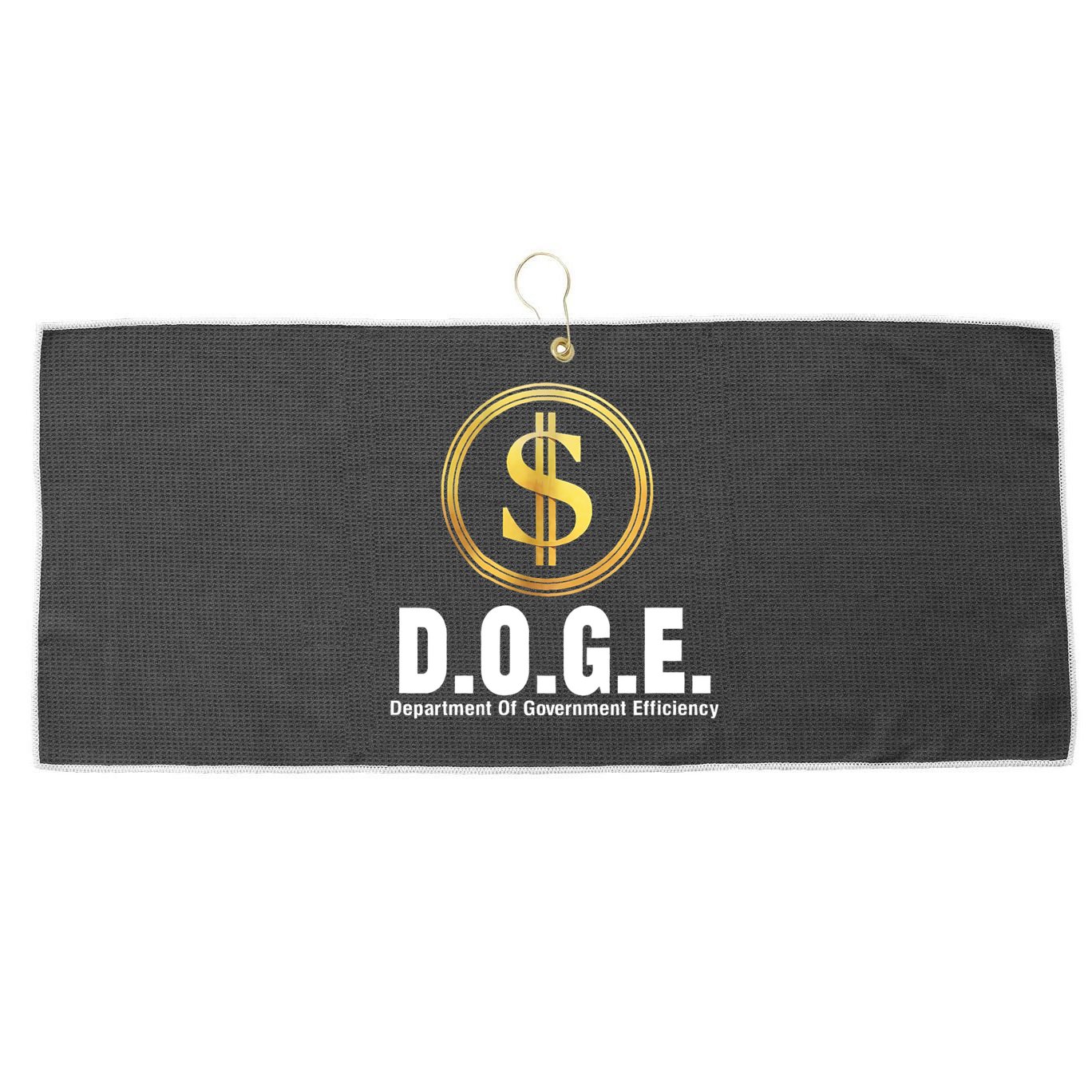 D.O.G.E Doge Department Of Government Efficiency Large Microfiber Waffle Golf Towel