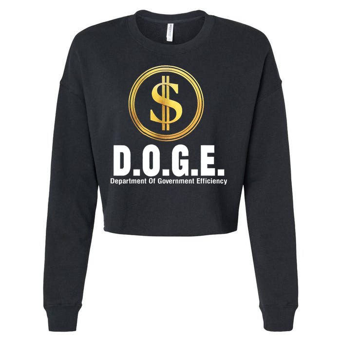 D.O.G.E Doge Department Of Government Efficiency Cropped Pullover Crew