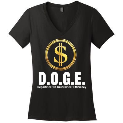 D.O.G.E Doge Department Of Government Efficiency Women's V-Neck T-Shirt
