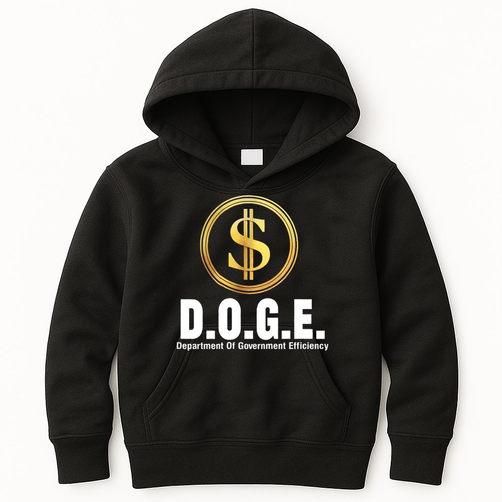 D.O.G.E Doge Department Of Government Efficiency Kids Hoodie