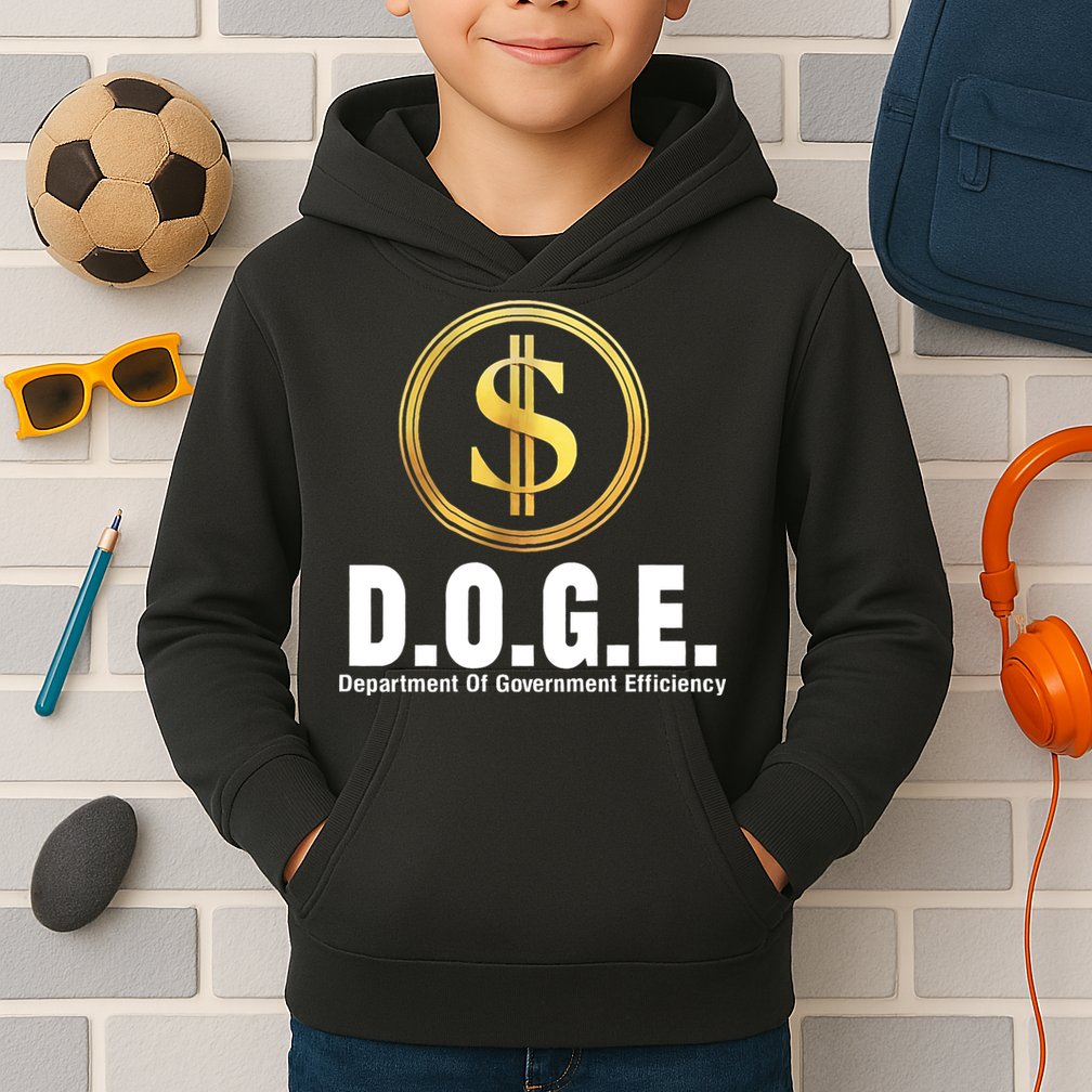 D.O.G.E Doge Department Of Government Efficiency Kids Hoodie