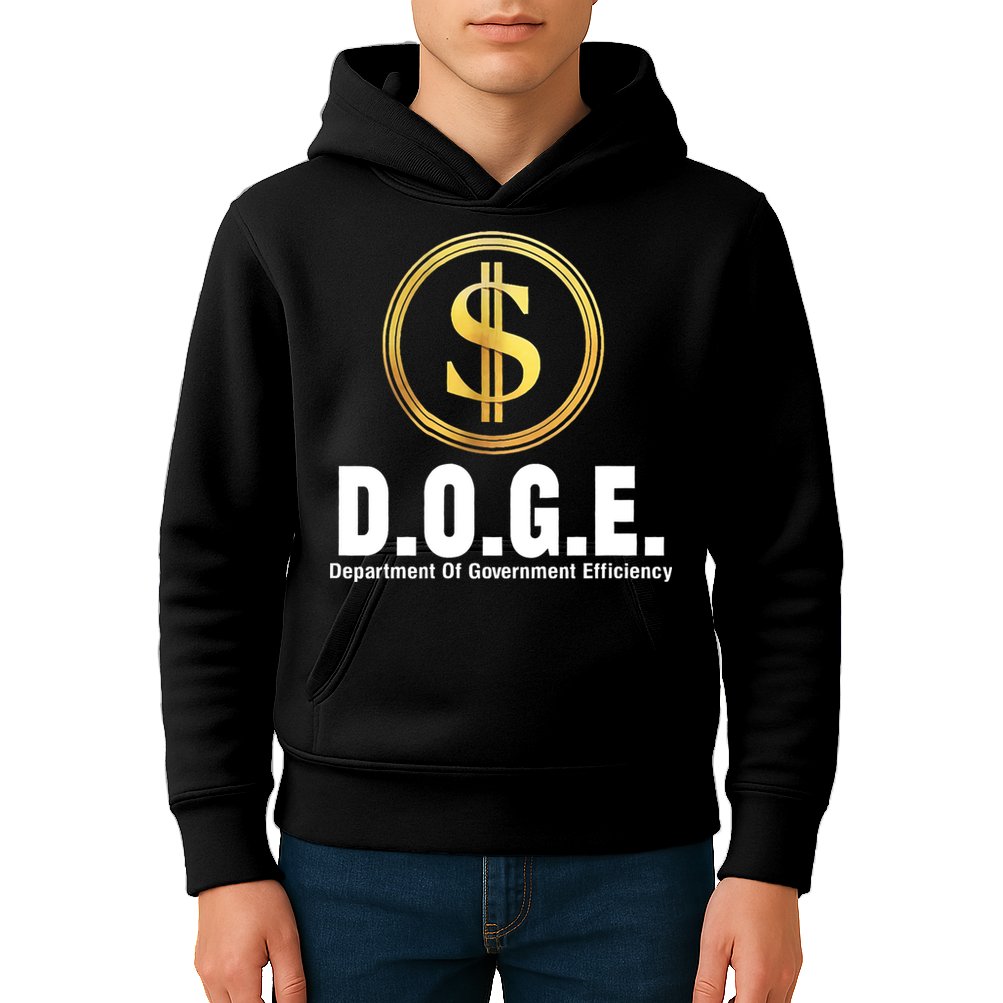 D.O.G.E Doge Department Of Government Efficiency Kids Hoodie