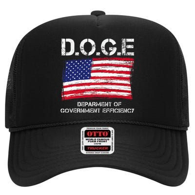 D.O.G.E Doge Department Of Government Efficiency High Crown Mesh Back Trucker Hat