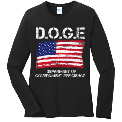 D.O.G.E Doge Department Of Government Efficiency Ladies Long Sleeve Shirt