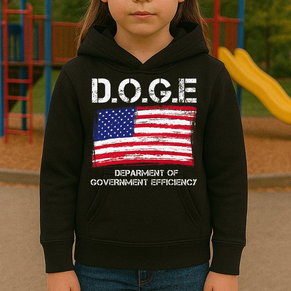 D.O.G.E Doge Department Of Government Efficiency Kids Hoodie