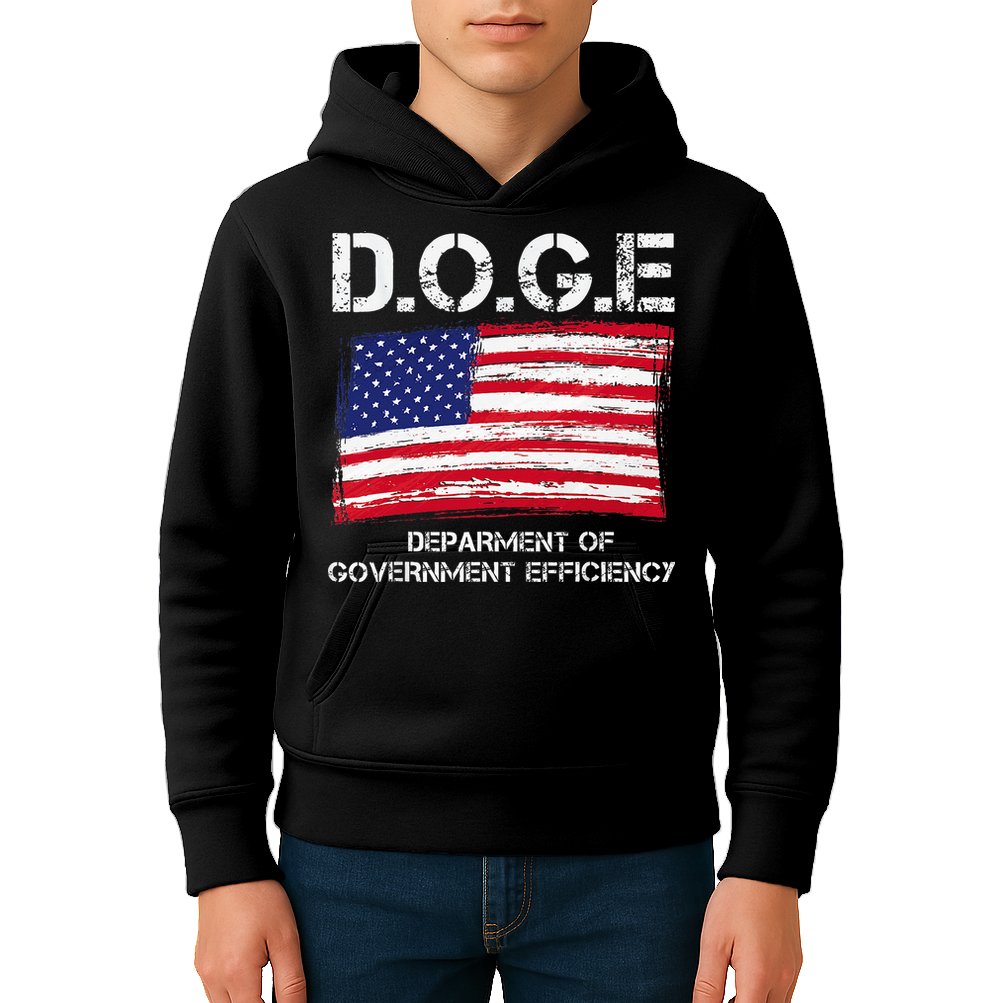 D.O.G.E Doge Department Of Government Efficiency Kids Hoodie