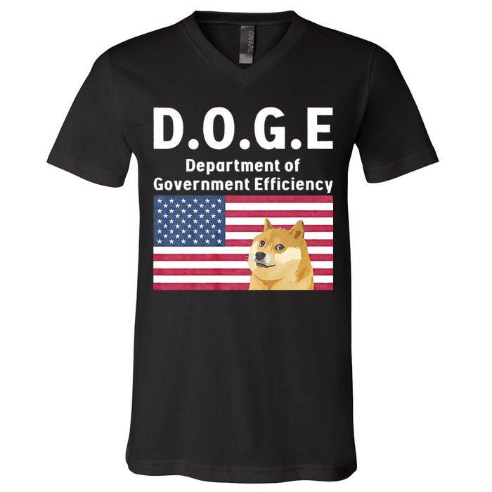 D.O.G.E Doge Department Of Government Efficiency V-Neck T-Shirt